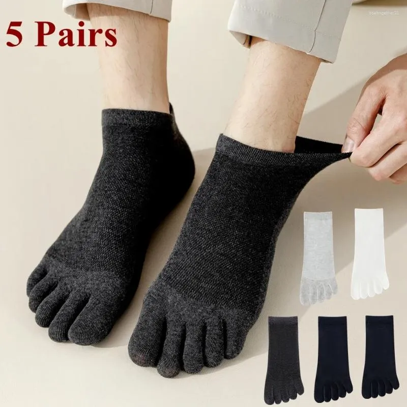 Men's Socks 5 Pairs Men With Separate Fingers Summer Thin Mesh Toe Low Cut Ankle Five Finger High Quality Cotton