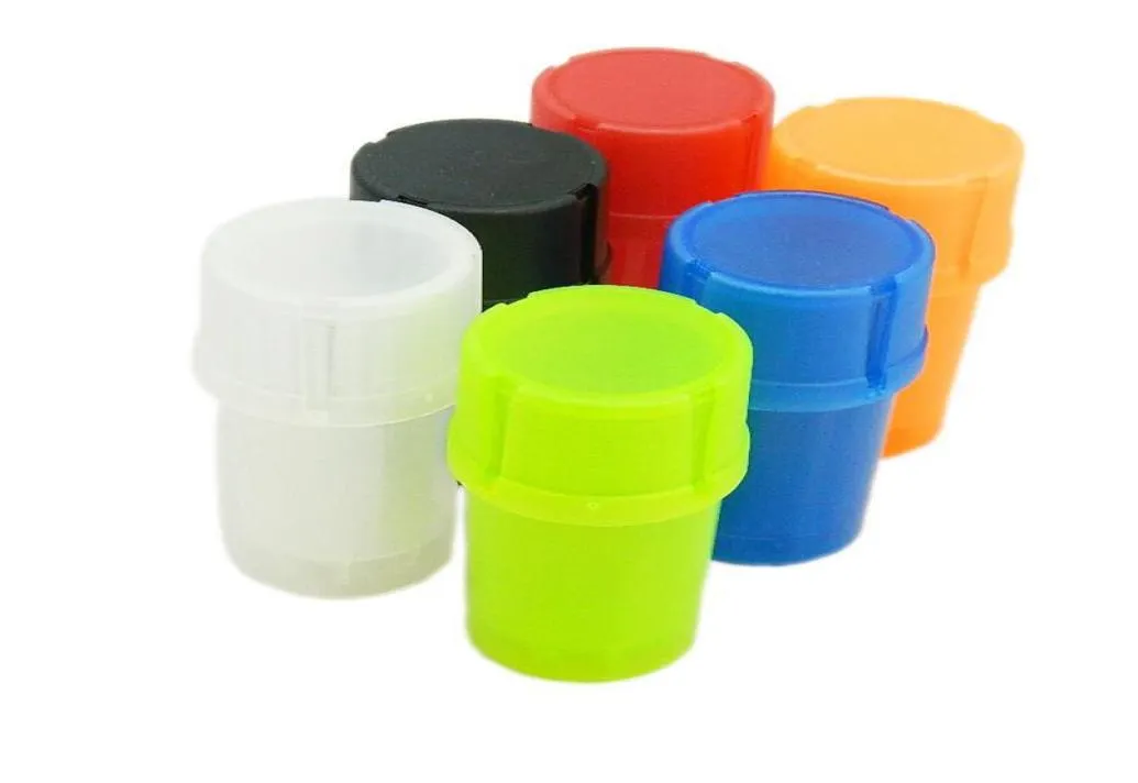 Colorful Cheap protable herb grinder tobacco dry herb grinder for smoking with plastic tobacco container DHL 110pcs2364882