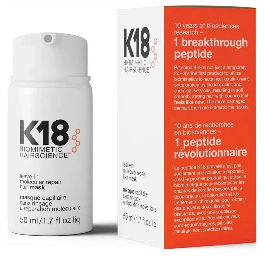 K18 50 ml Leave-In Molekularreparatur Haarmaske Schaden wiederherstellen weiches Haar Tiefe Reparatur Keratin Kopfhautbehandlung Haarpflege Haarpflege