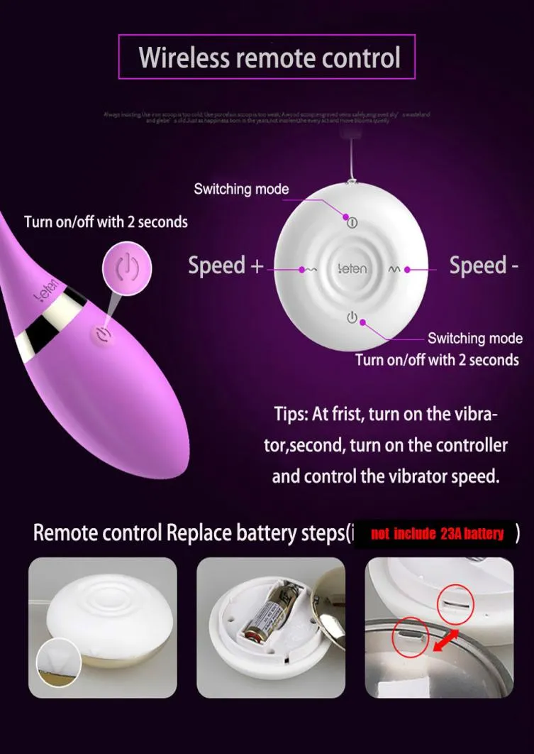 Leten New Silicone USB Direct Direct Vibrante Egg impermeabile Wireless Remote Control Vibratori Prodotti sessuali giocattoli sessuali per donna5954766