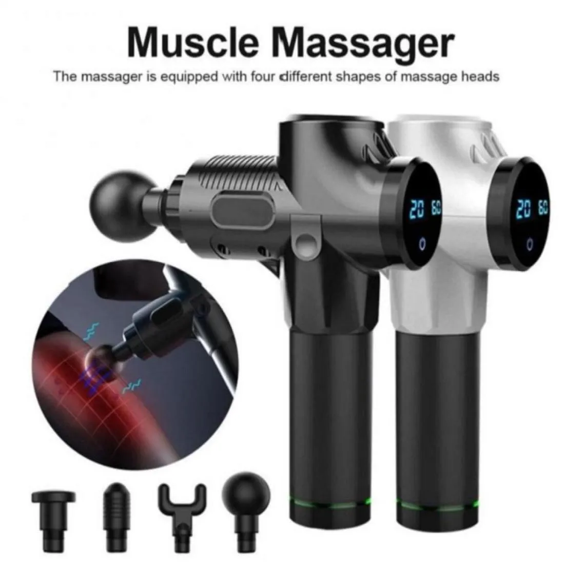 Massage marteau vibration haute fréquence tissu masseur musculaire électrique pistolet entier massage gunhome gym fitness équipement 7389023