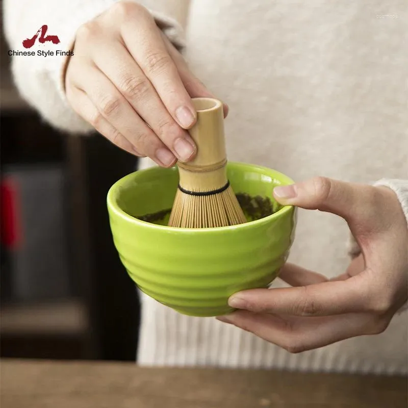 Conjuntos de chá de chá conjunto de chá Matcha Giftset Bamboo Bata de scoop scoop biglina verde tocador japonês japonês