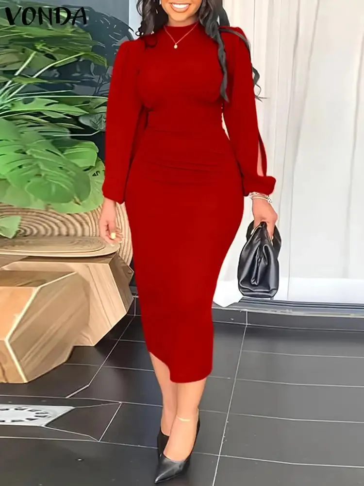 Red Dress Kim Kardashian Midi Dress Red Printed Mesh Long Sleeve Bodycon  Midi Dress