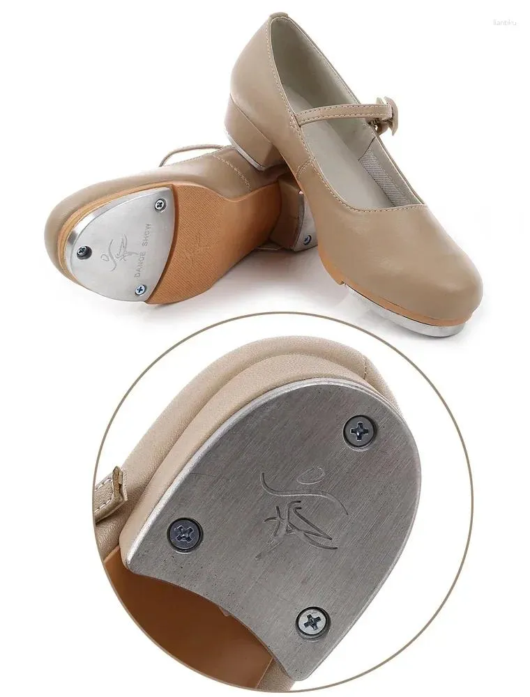 Scarpe da ballo beige color tocca per ragazze donne a basso tacco a basso tacco di brevetto full sole jazz step ostruging kids 23-42