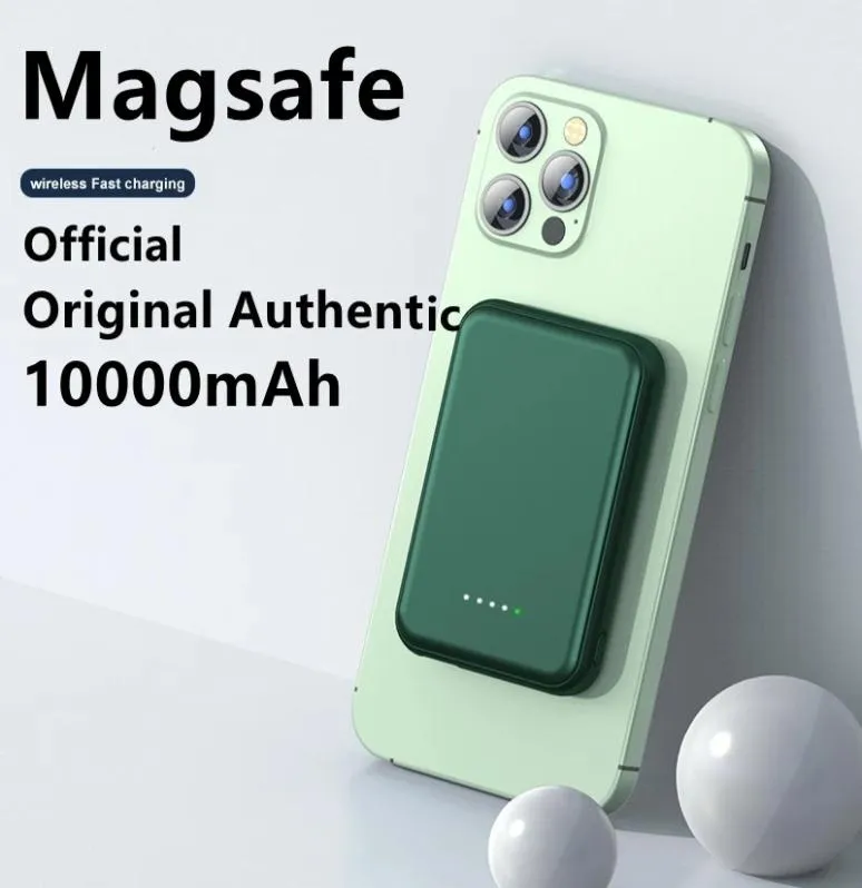Top 10000mah Magnetic Wireles Charger Powerbank для iPhone 13 12 Mini 13pro 12pro Max для магнитного магнитного беспроводного банка мощности MOB7103453