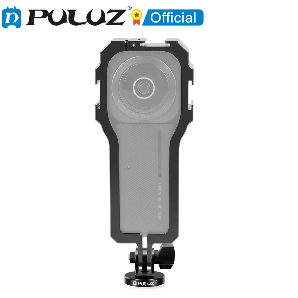 Camera's Puluz Protective Cage Rig Housing Frame Cover met koude schoen voor Insta360 One Rs 1inch 360 Edition Sports Action Camera's
