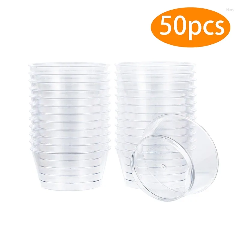 Tass jetables pailles 25 / 50pcs bols de desserts en plastique 150 ml de crème glacée premium pour servir des fournitures de fête à domicile de mariage