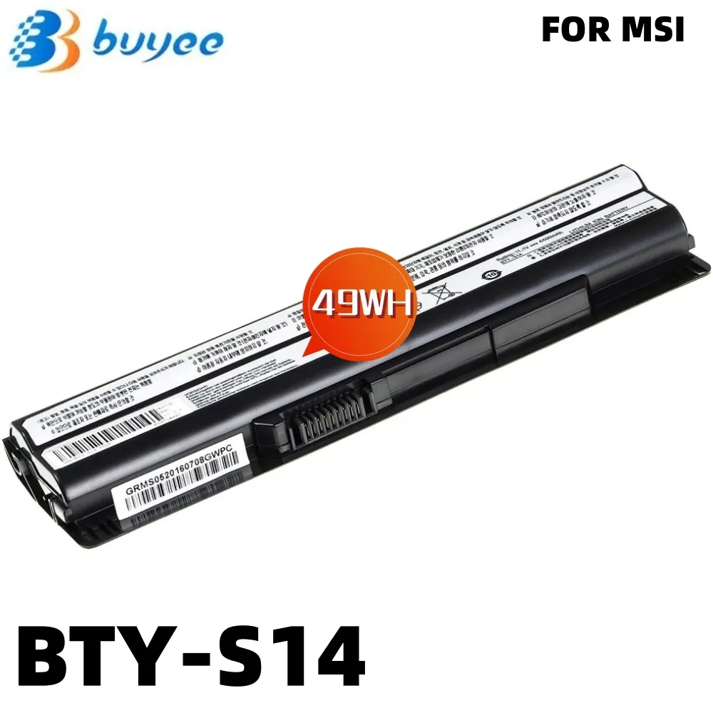 Batterijen Nieuwe echte BTYS14 BTYS15 Laptopbatterij voor MSI CR41 CR61 CX41 CX61 CR70 CX70 GE60 Series Notebook 11.1V 49Wh 4400MAH