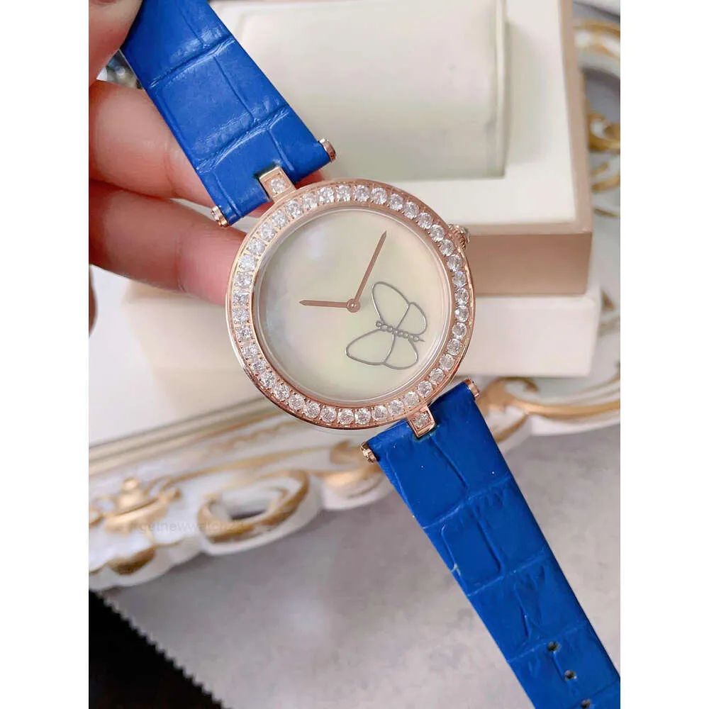 شاهد Vans Cleeeff Arpellss Womens Watch Cleefly Designer Van Fashion Fashion Women Women Quartz New Womens Belt Diamond Thin Waterproof Charms Butterfly Mont Xadc