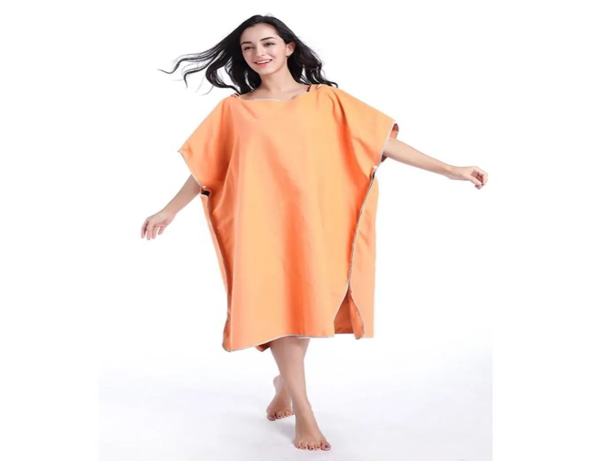 2018 Nya strandhandduk Microfiber Bathrobe Poncho Hooded Washrag Multicolor Absorbent Quick Torking Easy for Changing Cloth Brand1418057