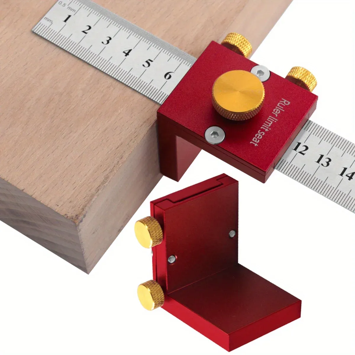 Scriber Layout Tool Woodworking Scriber with Steel Ruler and Aluminum Angle Block T-Type ...