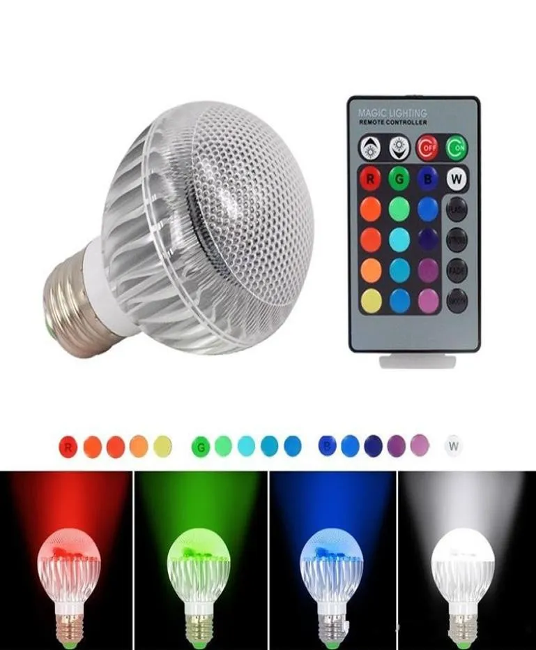 Ny IC -modul 16 Färg Byt 9W Globe Ball Bulb RGB LED -lampor Lamp E27 B22 med fjärrkontroll Drop 1187137