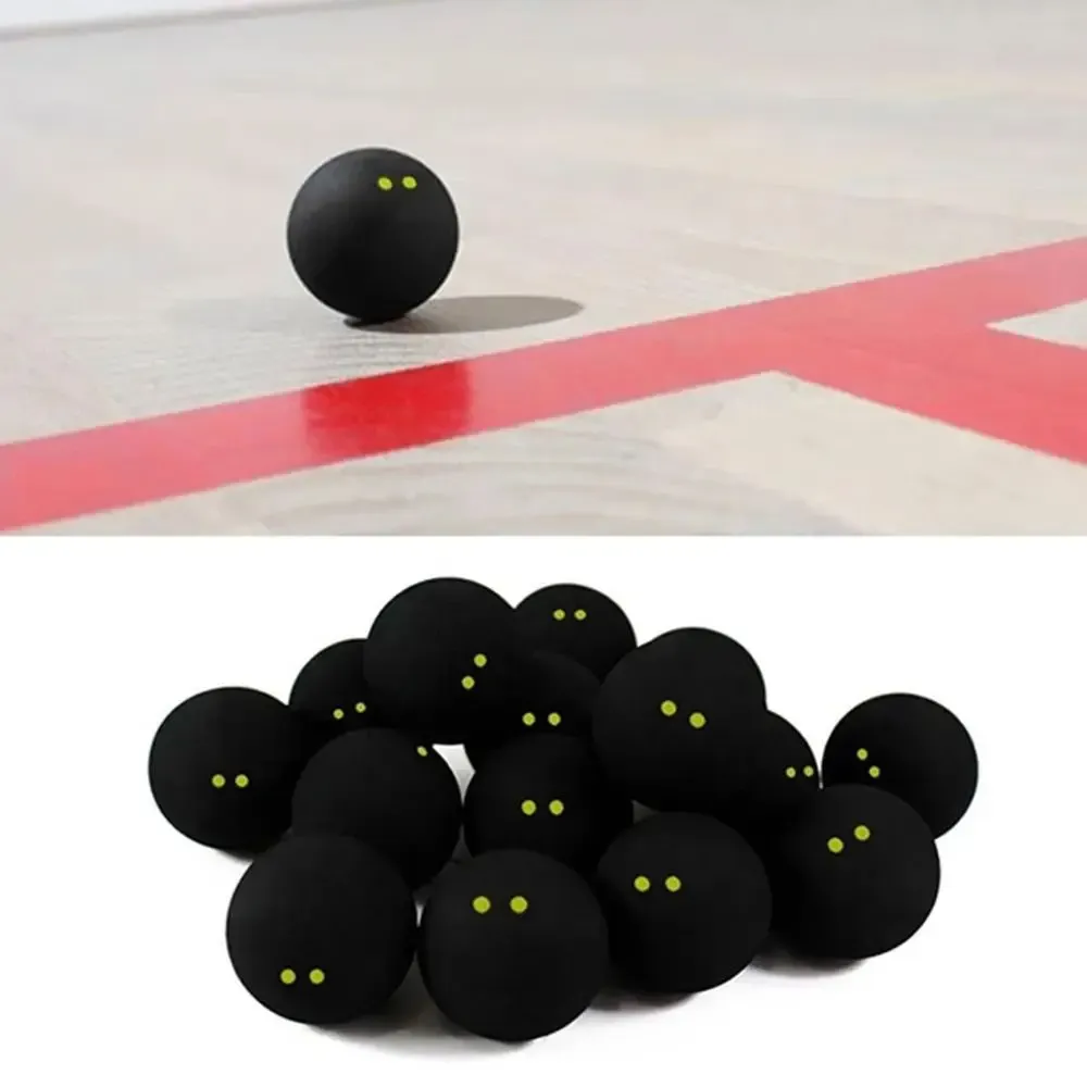 Black Professional Squash Rackets Racquet Sports Två-gula prickar Squash Ball Low Speed ​​Ball Rubber Balls