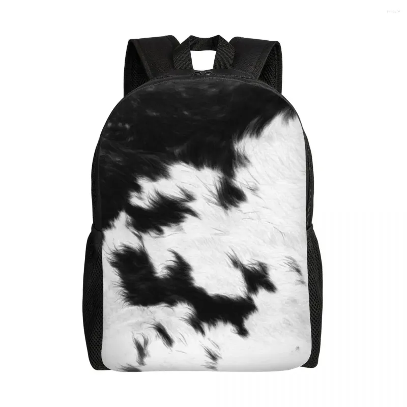 Sac à dos cache-carres de vache pour ordinateur portable pour femmes hommes masculins pour école d'études collégiales animales cachette de texture sac