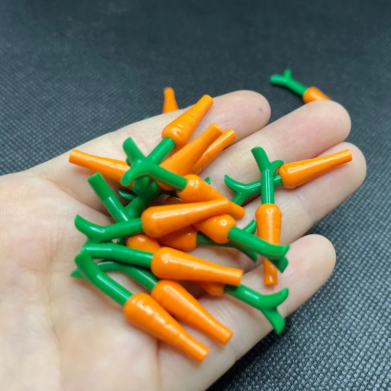 Carrot with Green Leaves Building Block MOC Parts Brick Toys For Rabbit Gardens Grassland Compatible 33172 