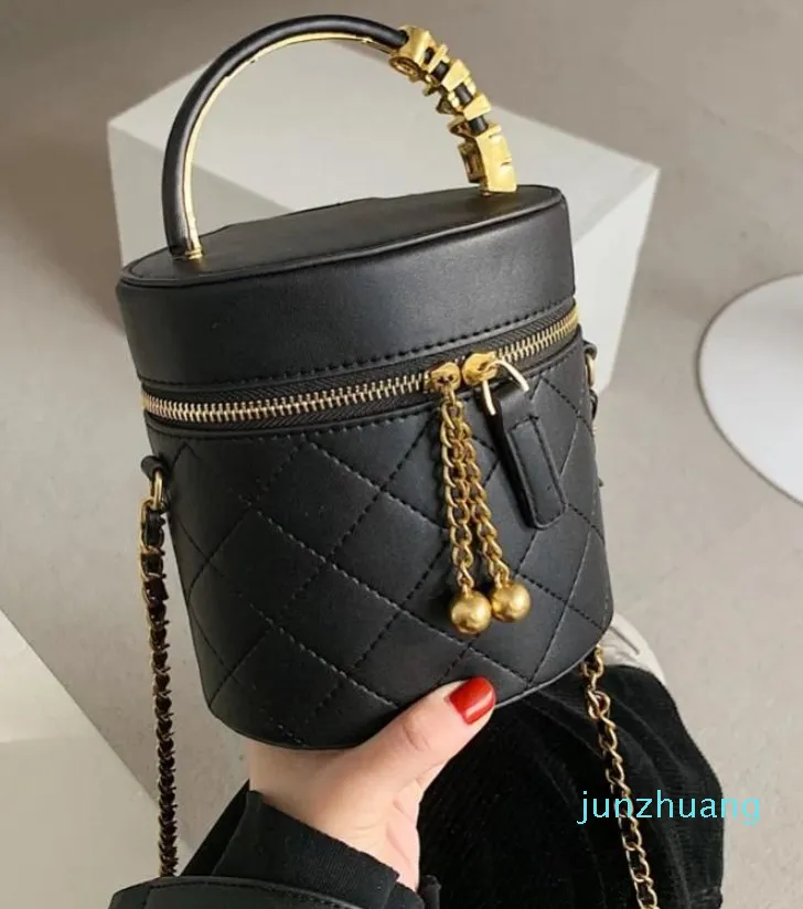 Bag Cylindrical Box Crossbody Bags for Women Pu Leather Bucket Trendiga axelhandväskor