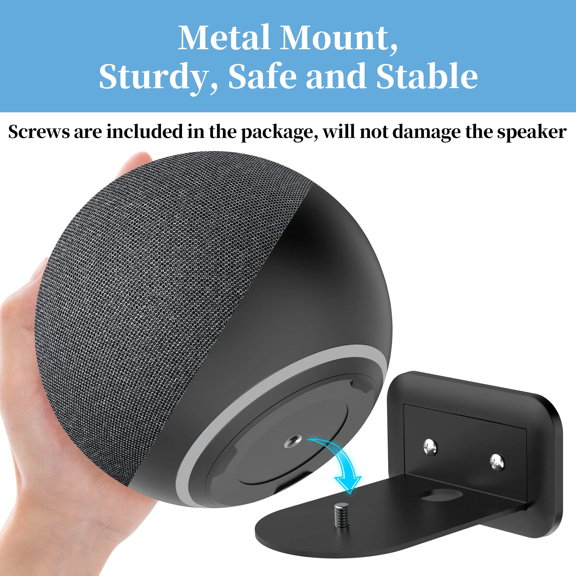 Supporto Da Scrivania/Parete Con Illuminazione Per Echo Dot 4/5 – Base Luminescente, Gestione Cavi, Bianco