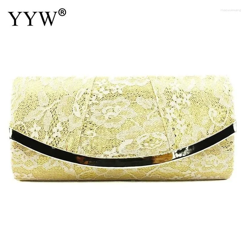 Bolsas de noite Lace Flower Clutch Bag Dinner Vestre Banquet Vestor elegante ombro lateral para feminino