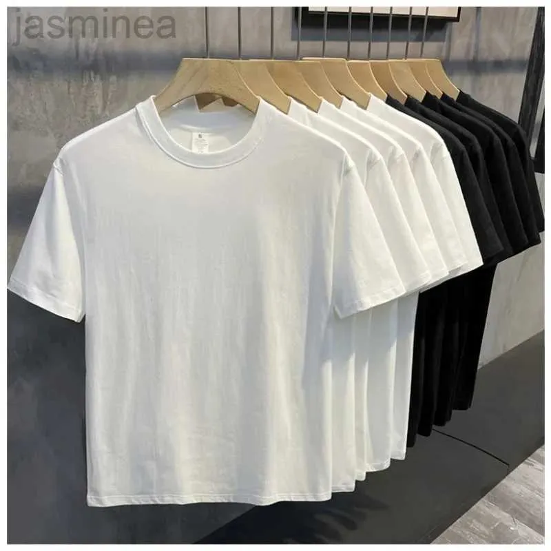 Casual shirts voor heren dezelfde stijl puur katoenen korte mouwen T-shirt mannen en vrouwen solide kleur korte mouwen casual losse oversized shirt mannen en vrouwen 2449