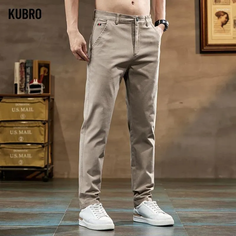 メンズパンツクブロ日本語高品質メンズビジネスカジュアル2024春夏ファッションソフトスリムストレート汎用ズボンの男性