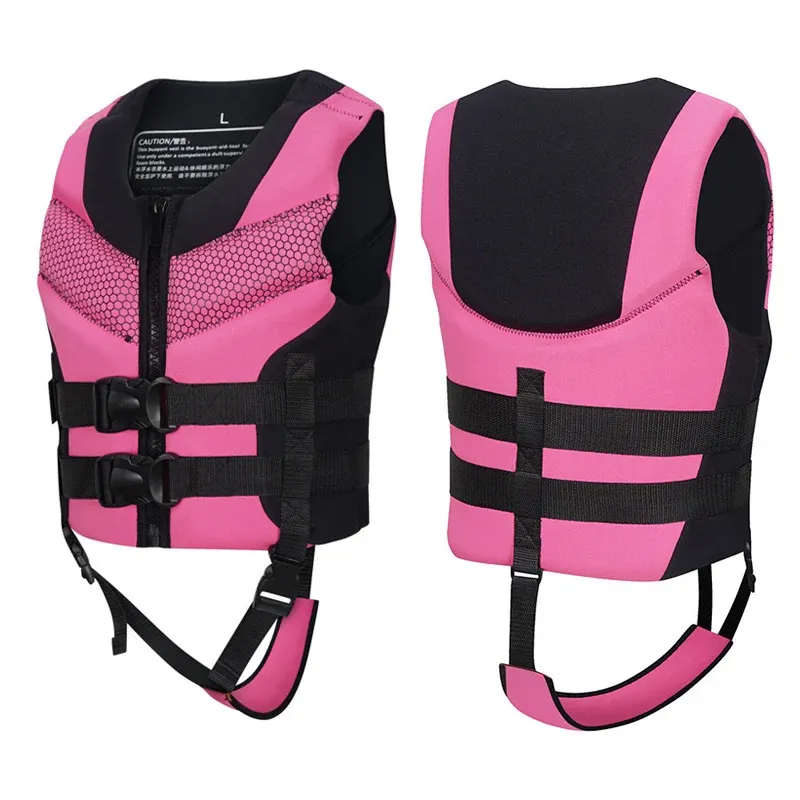Life Vest for Youth Kids Toddler Boys Girls in Pink eller Orange Neoprene Safety Swimsuit Float Badkläder Baddräkt 240403