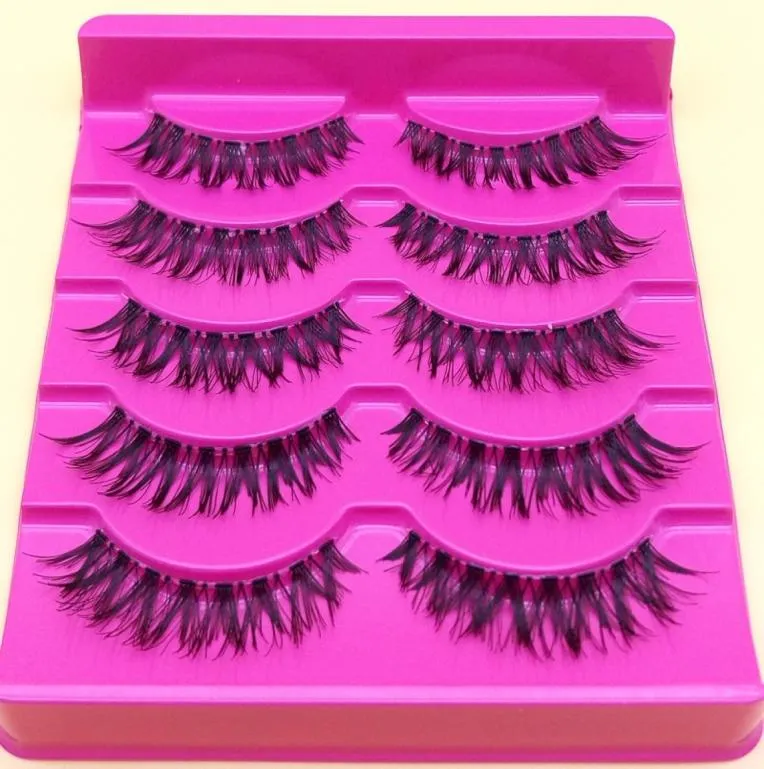 Longos cílios falsos grossos maquiagem profissional macio natural cílios falsos de olho alongado End Eye False Lashes 1 cm 15 cm35755552