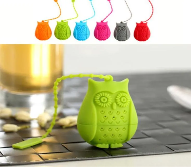 S 2016 Sac à thé hibou les passoires de thé à thé en silicone pour cuillère à teaspoon infuseur silice Gel Filtration Coffee Tea Infuser1196882