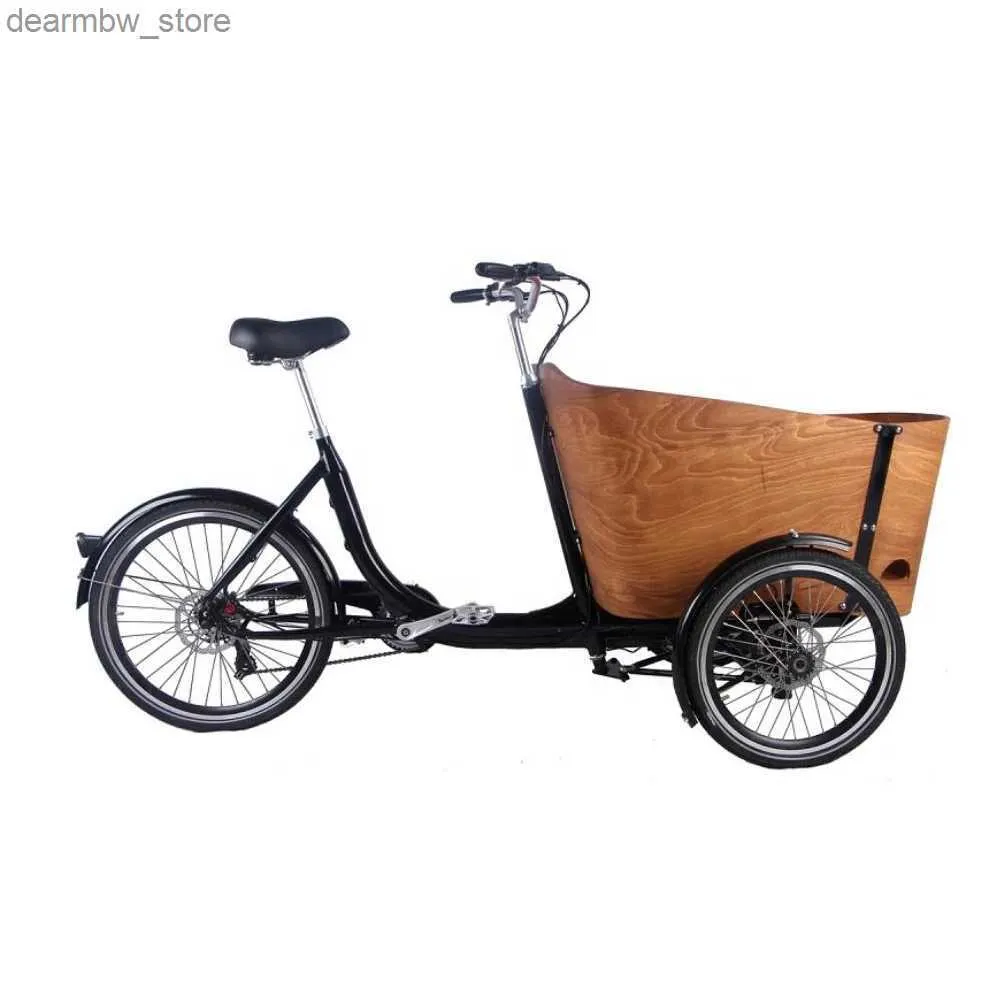 Bicicletas 250W Bicicleta de carga de tricyc de tricyc de adulto ectric 6/7 Velocidade de engrenagem Peadel 3 Wheels Bicyc para transportar crianças passageiros L48