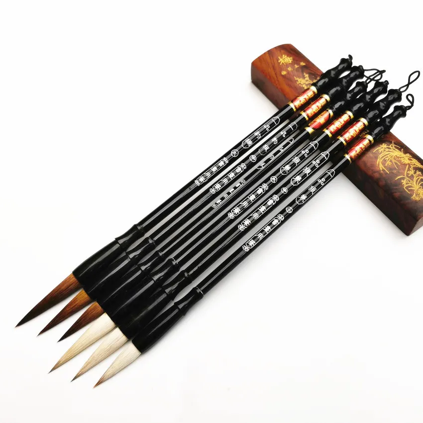 3Pcs/Set Chinese Calligraphy Brushes Pen Writing Painting Brush Regular Script Practice Couplets Brushes with Gift Box