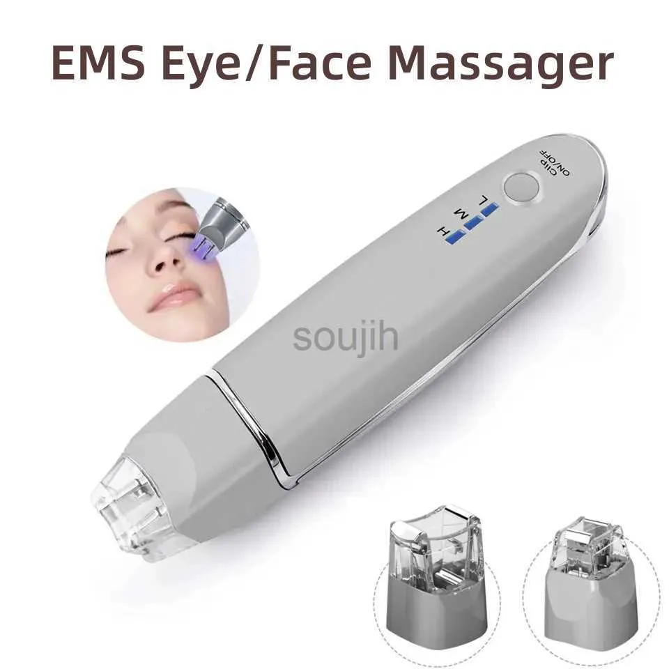 Masseur de visage 2 en 1 EMS Masseur de vibration pour le visage oculaire Portable Electric Dark Circle Repose Anti-Aging Eye Wrinkle Beauty Care Tool 240409