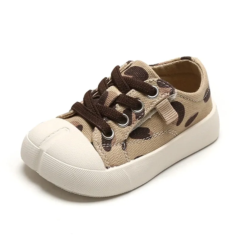 Sneakers 11.515.5 cm mode barn sneakers canvas leopard flickor pojkar sportskor småbarn casual skor för 03 år barn höstfjäder