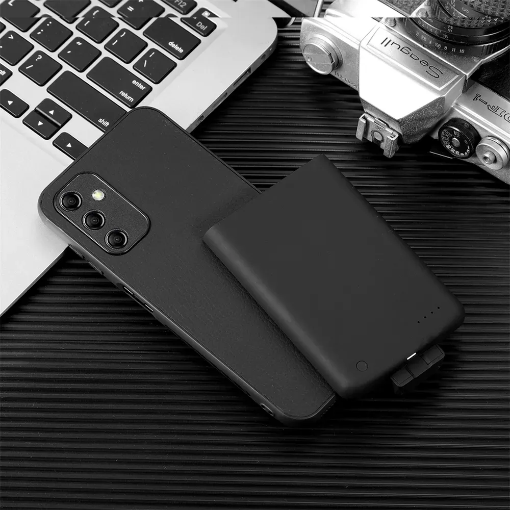 NEWDERY Wireless Charging Battery Case For Samsung Galaxy S23 Plus – Qi-Certified Power Bank Cover (Black)