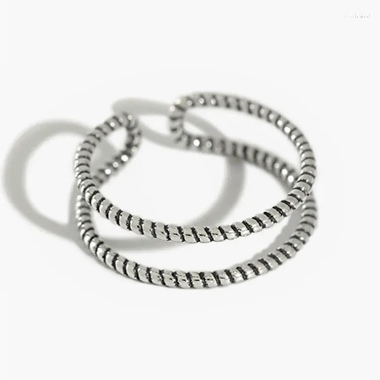 Rings de cluster Personalidade Linha dupla tecido Twist Ring retro prata banhado de abertura charme menina jóias casuais jóias diárias