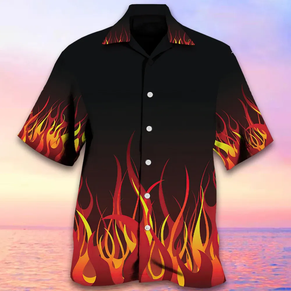 DHgate.com:3D Print Mens Short-sleeved Shirt, Summer Flame DHgate.com:3D Print Mens Short-sleeved Shirt, Summer Flame