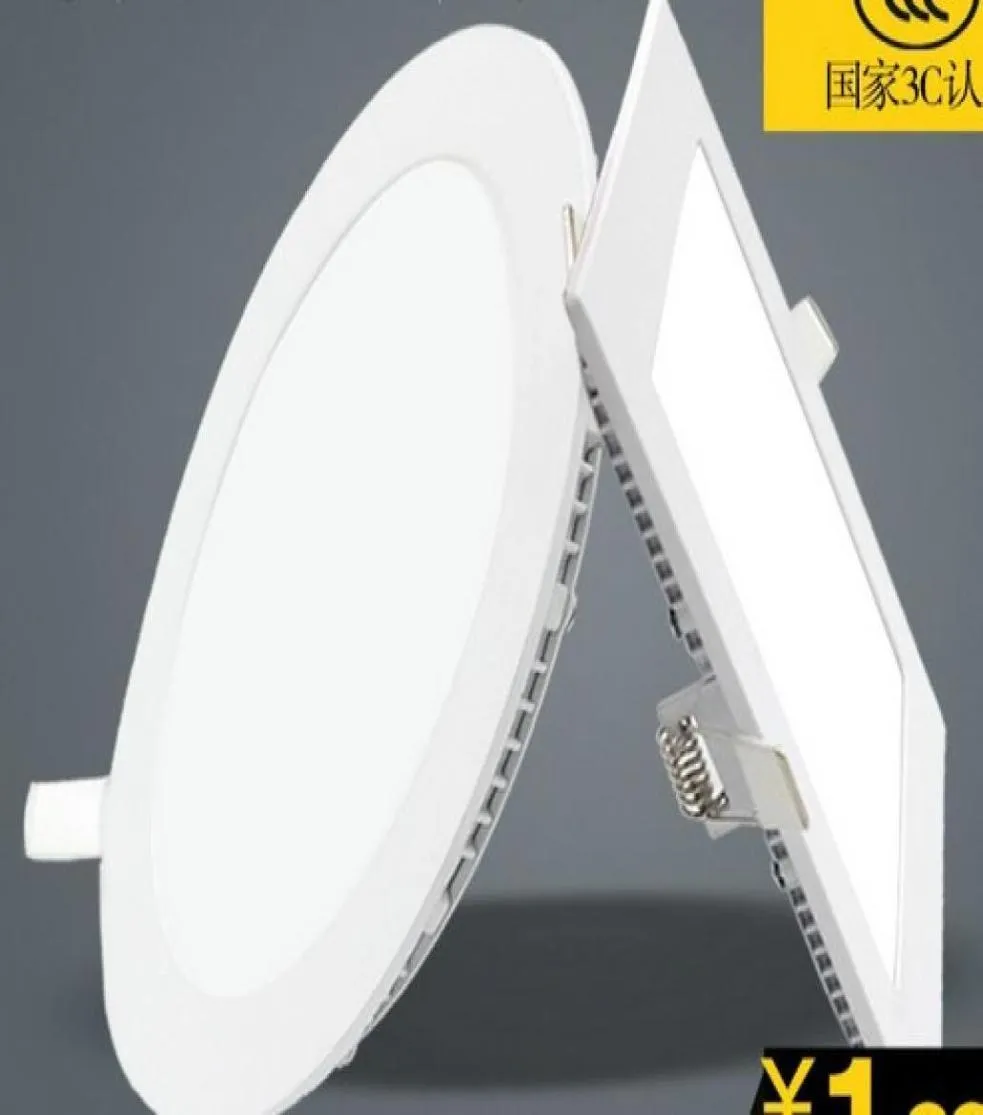 10pcs Ultra Parlak 3W 6W 9W 12W 15W 20W LED Tavan Gömülü Downlight Llightsquare Panel Işık 1800LM LED Panel Lamp Lambası Light1068778