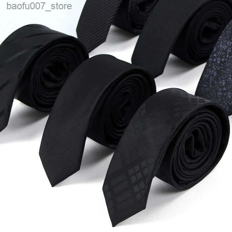 Krawaty na szyję 8 cm Poliester krawat męski krawat czarny krawat ciemnoszary formalny biznes Q240410