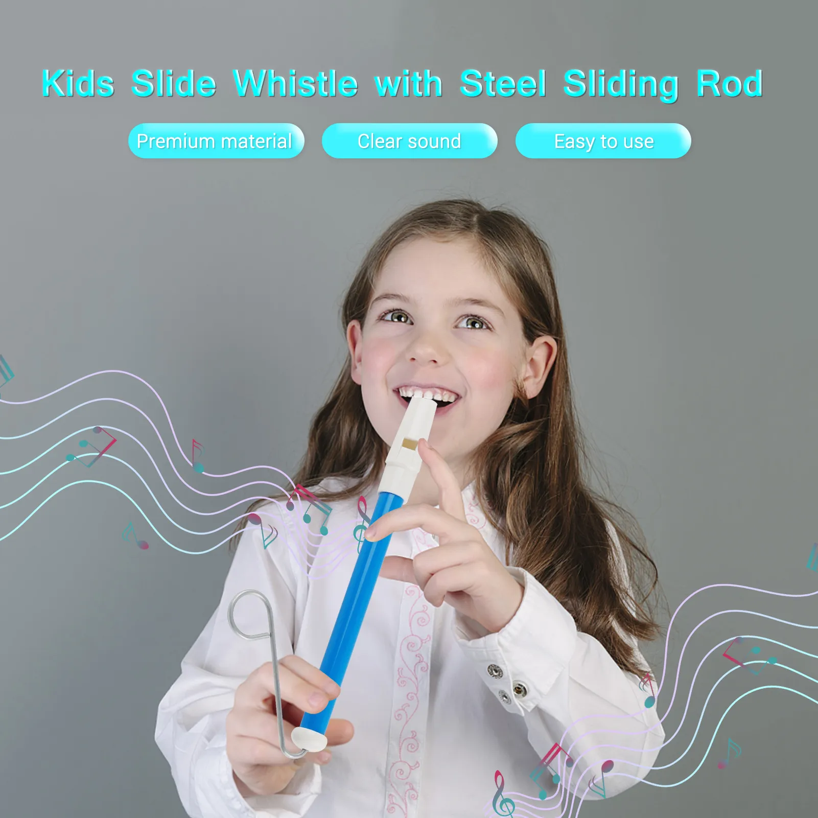 Musical Slide Instrument Slide Whistle Kids, Children's Musical Instrument Toy With Steel ...