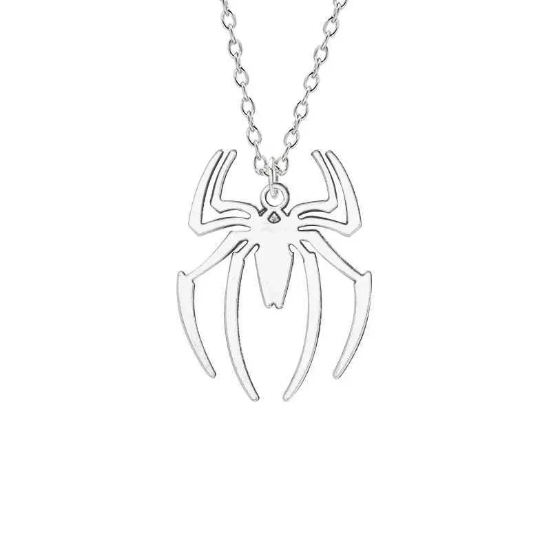 Hanger kettingen kpop mode spider halloween hanger ronde ronde ketting heren ketting zilveren ketting gotisch paar straatkleding cadeau