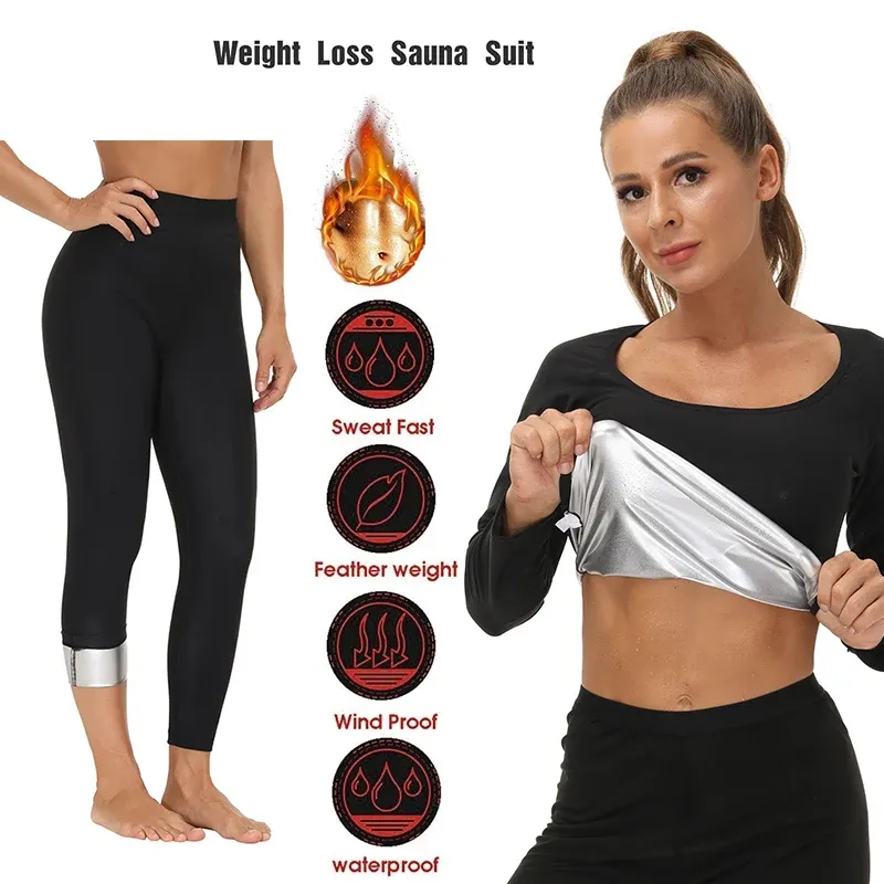 Sauna Suit For Women Sweat Set Workout Shapewear Long Sleeve Fat