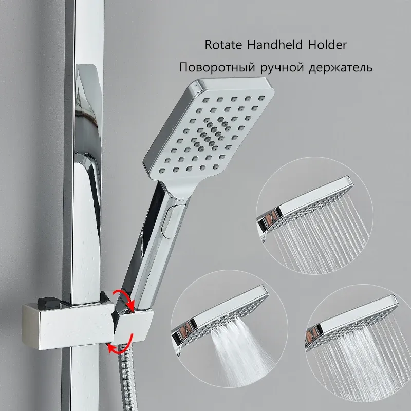 3/4-weg douchekraan Regenval Douche Hot koud water mixer bidet kraanpredity plank voor badkamer douchemixer chroom zwart