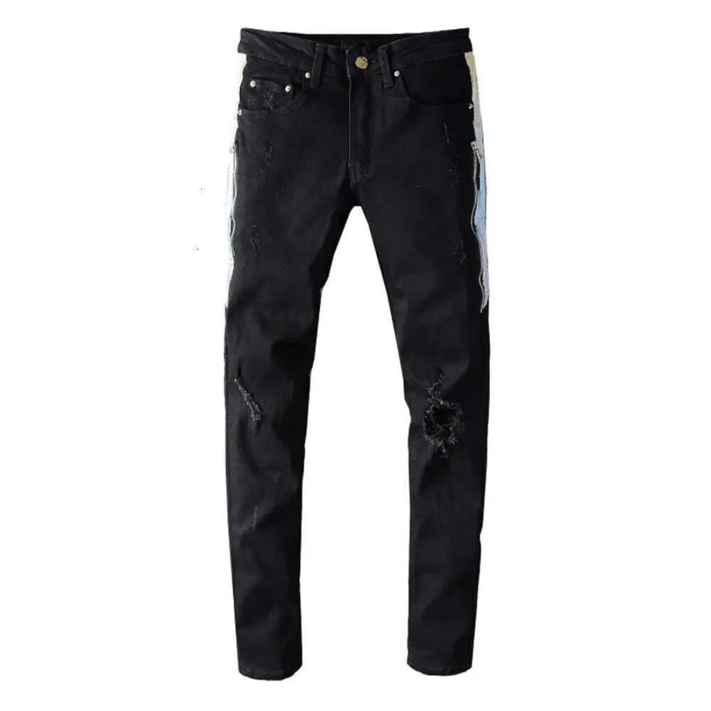 Europe America Men's Jeans Classic 2024 Hip-Hop Pantal