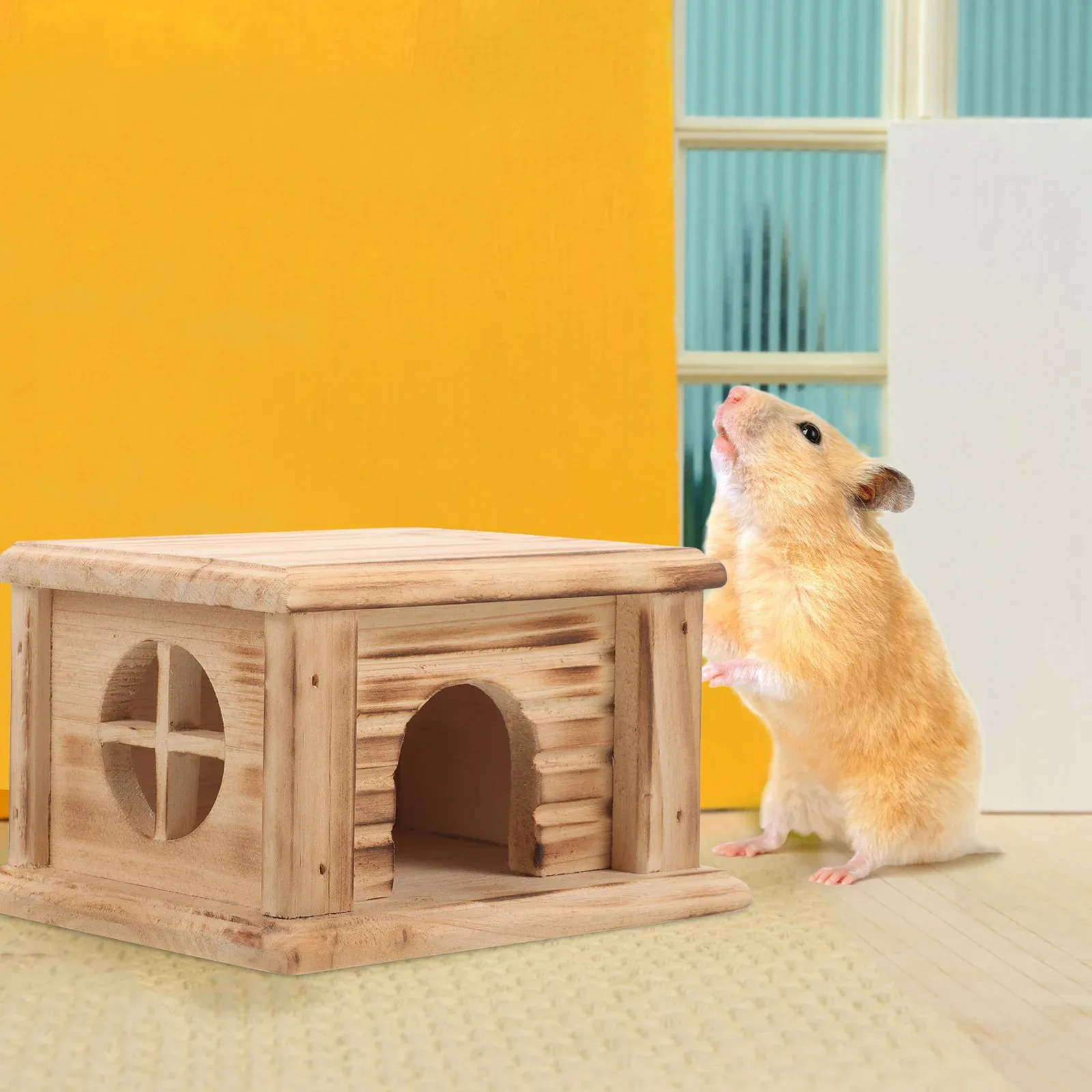 Hamster Holzhütte Rasting House kleine Tiere Holz Versteck Haustierkäfigversorgung