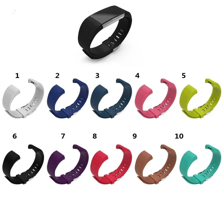 Bande di sostituzione in silicone per Fitbit Charge 2 cinghia da orologio da polso SPINT SPORT CIND SPORT 10PCSLOT5421352