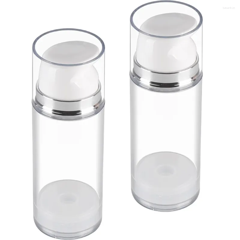 Storage Bottles 2 Pcs Pump Bottle Squeeze Lotion Travel Vacuum Container Dispenser Airless Pp Pressing Type