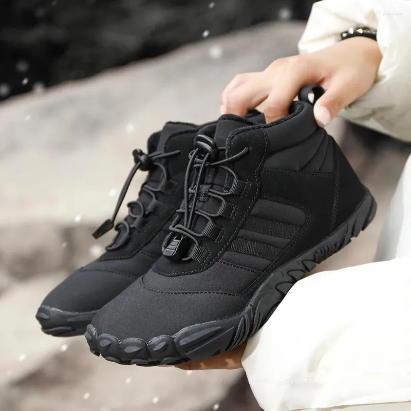 Fitnessschuhe Unisex Casual Verdickung nicht rutscher Knöchelschnee Stiefel wasserdichte Trekking-Turnschuhe für den Herbst Winter leicht