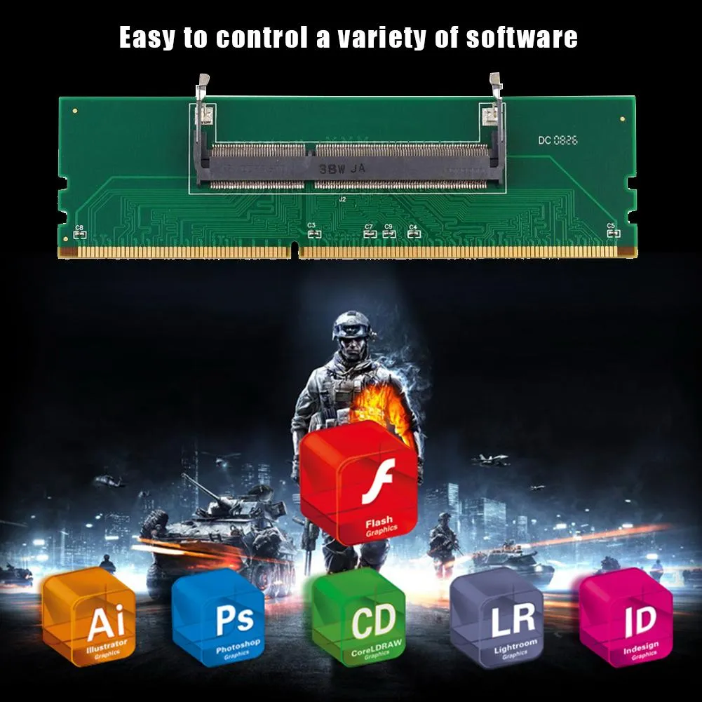 200 Pin SO-DIMM to 240 Pin DIMM DDR3 Memory Adapter Card for Desktop ...