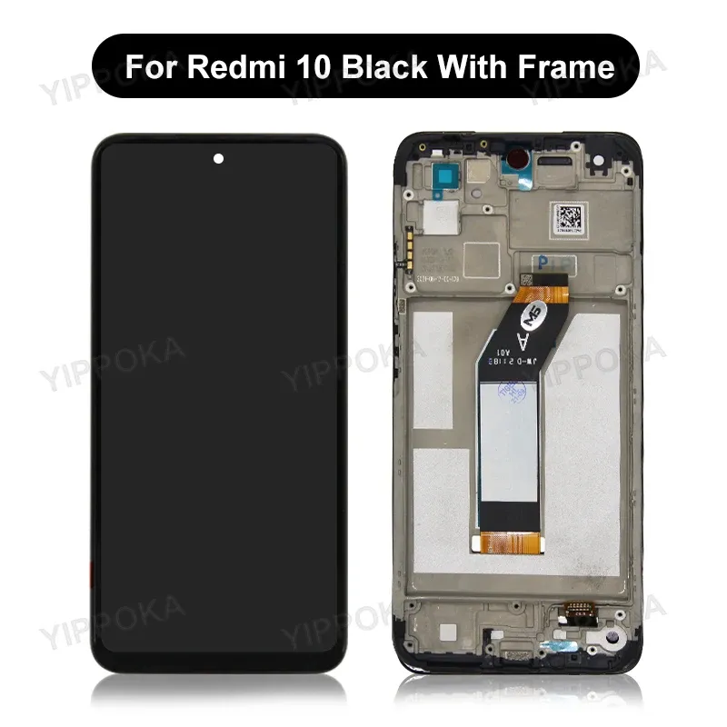 6.5 "Para Xiaomi Redmi 10 LCD Display Touch Screen Digitizer Assembly para Redmi 10 Tela 21061119AG 21061119DG LCD Substitua peças