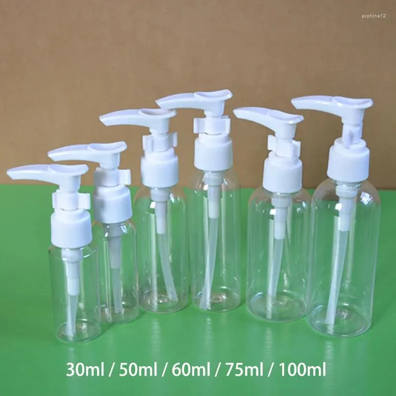 収納ボトル30ml 50ml 60ml 75ml 100mlプラスチックプレスポンプディスペンサーボトルシャンプーラテックスクリーム回復可能パッケージ