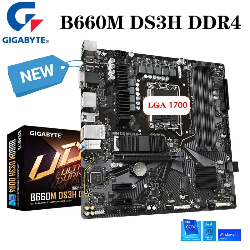 Anakartlar Yeni Gigabayt B660M DS3H DDR4 Anakart B660 Oyun Ana Panosu LGA1700 Intel 12th Nesn CPU Destek I3 I5 I7 I9 128GB PCIE4.0 MATX