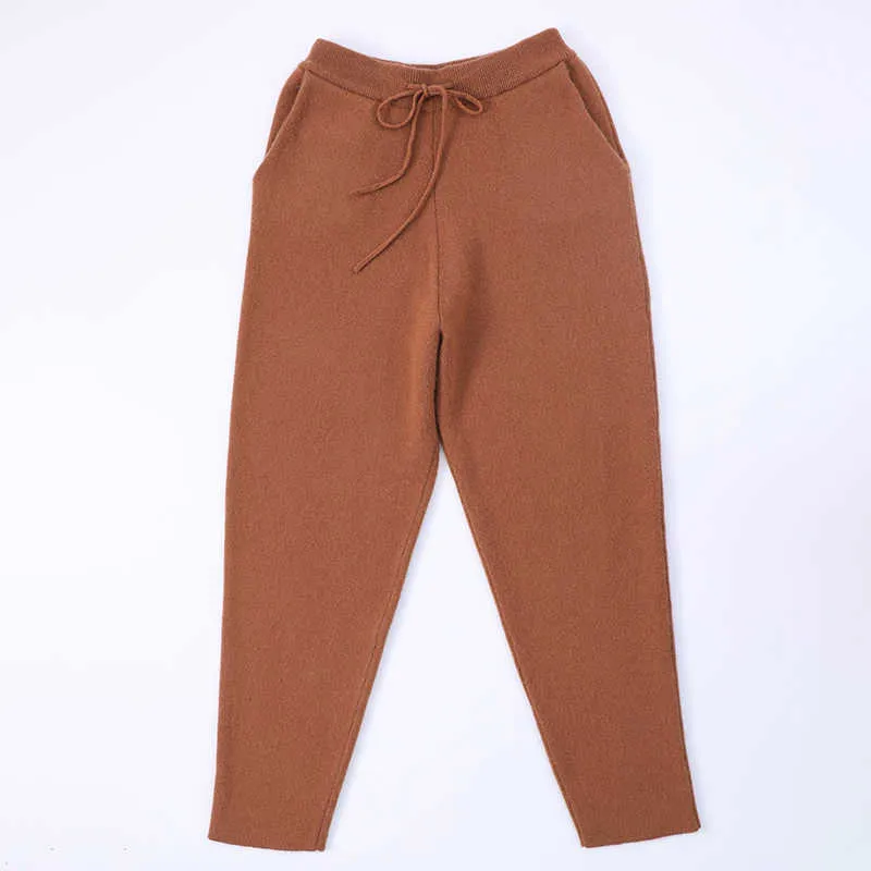 Высококачественные брюки гарема Женщины чистая корейская 90% шерсть 10% кашемир вязание, сделанное во Внутренней Монголии, обычная обычная регулярная